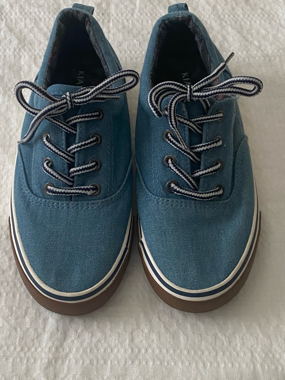 Kids Casual Blue Canvas Lace-Up Sneakers